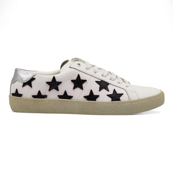 Saint Laurent Paris Court Stars Low Top Sneakers - Leather - White - 40 7US $750 main image 7
